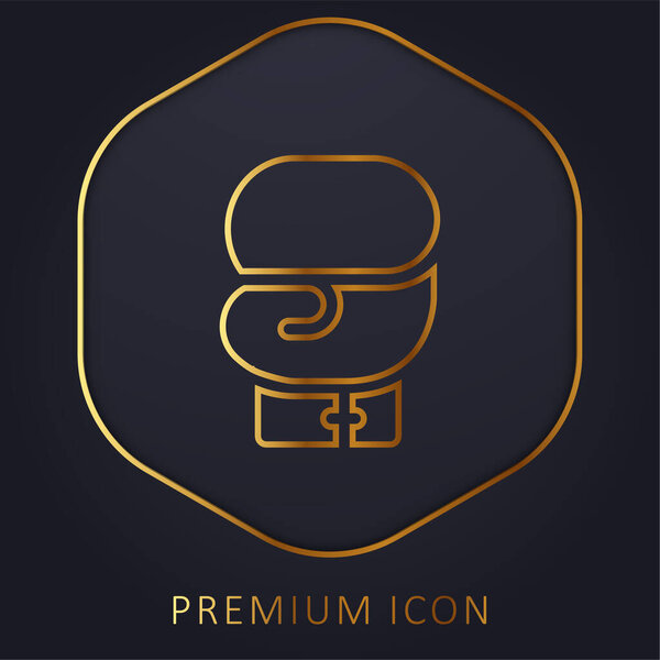 Boxing golden line premium logo or icon