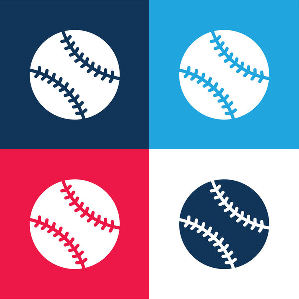 Бейсбол синий и красный четыре цвета минимальный набор значков