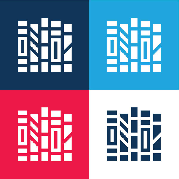 Книги синий и красный четыре цвета минимальный набор значков