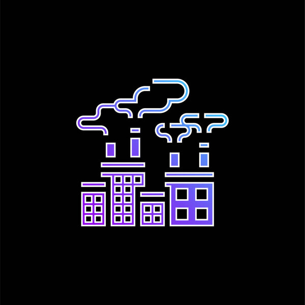 Air Pollution blue gradient vector icon