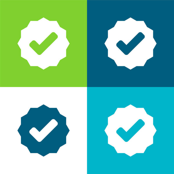 Approved Signal Flat four color minimal icon set