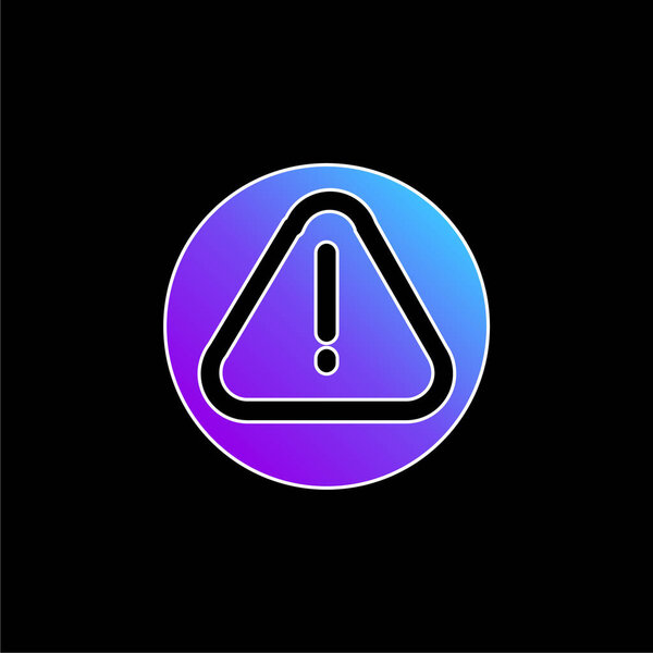 Alarm Sign Of An Exclamation Symbol In A Triangle blue gradient vector icon