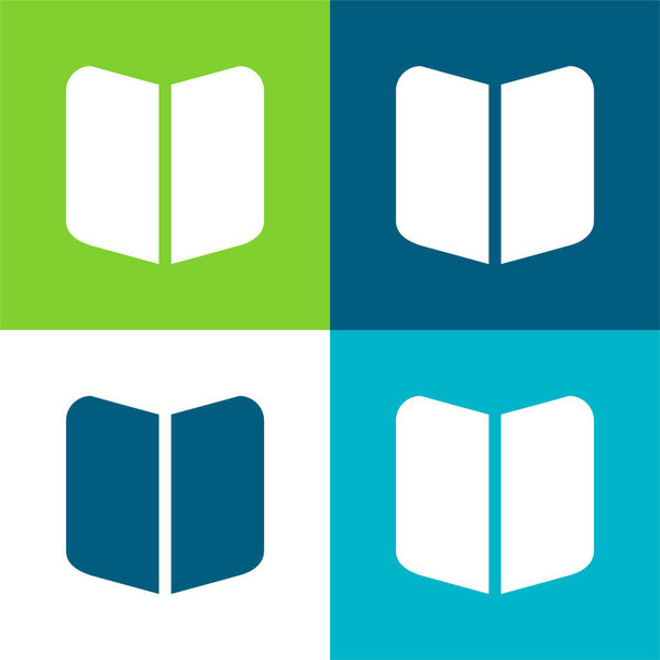 Книга черная с плоским четырехцветным минимальным набором иконок