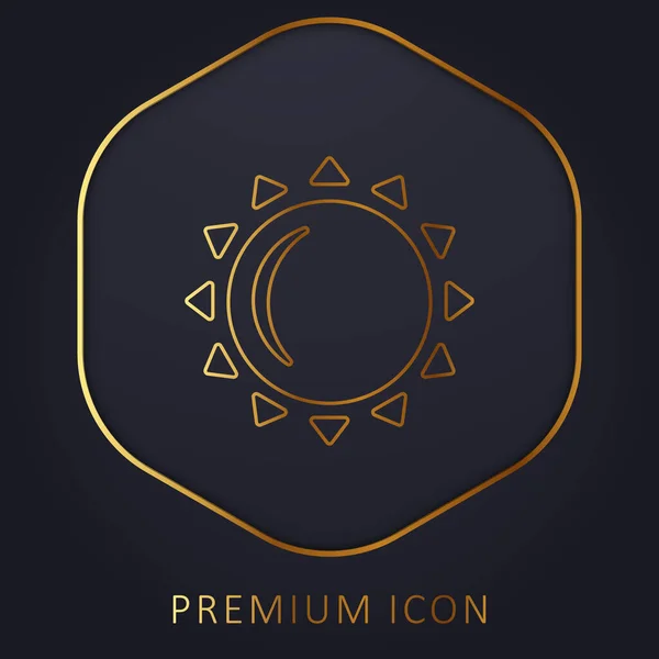 stock vector Big Sun golden line premium logo or icon