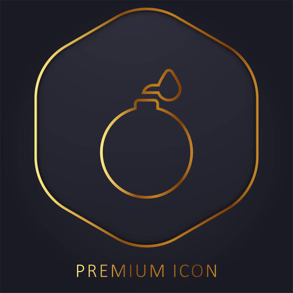 Bomb golden line premium logo or icon