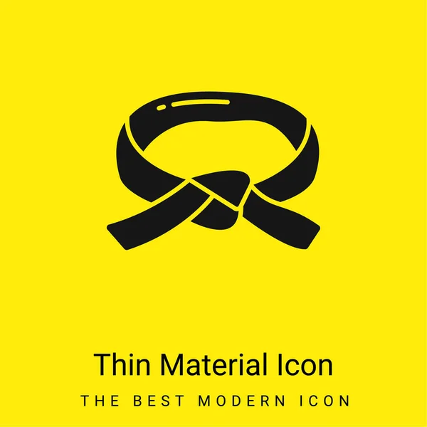 Чорний Пояс Мінімально Яскравий Жовтий Матеріальний Ікона — стоковий вектор