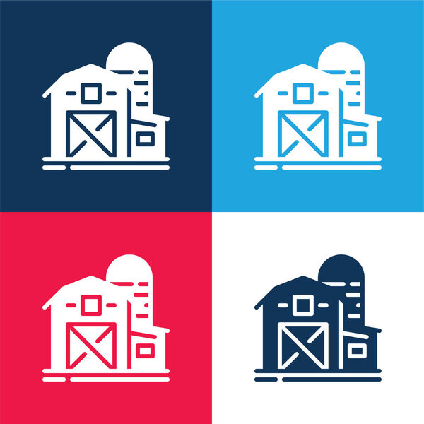 Барн синий и красный четыре цвета минимальный набор значков