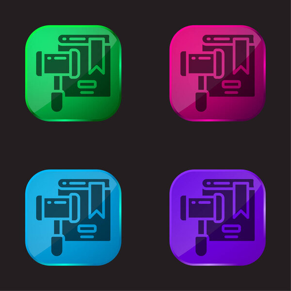 Reuction four color glass button