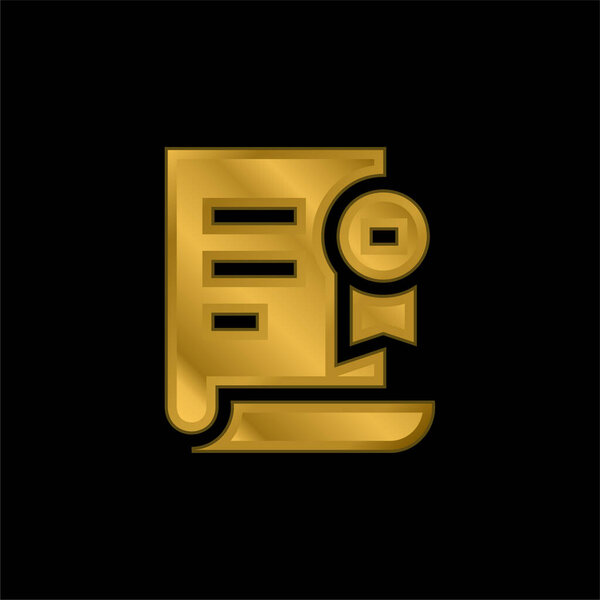 Награда Золотая металлическая икона или вектор логотипа