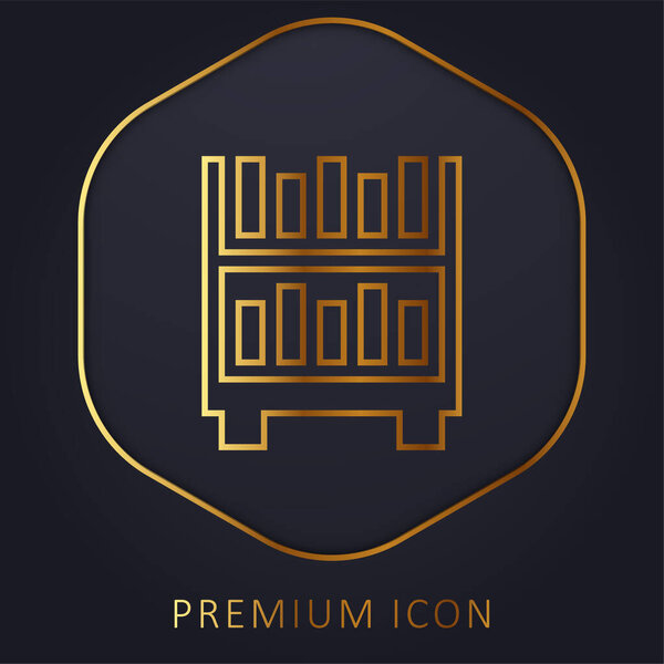 Золотая линия книжного шкафа логотип или значок