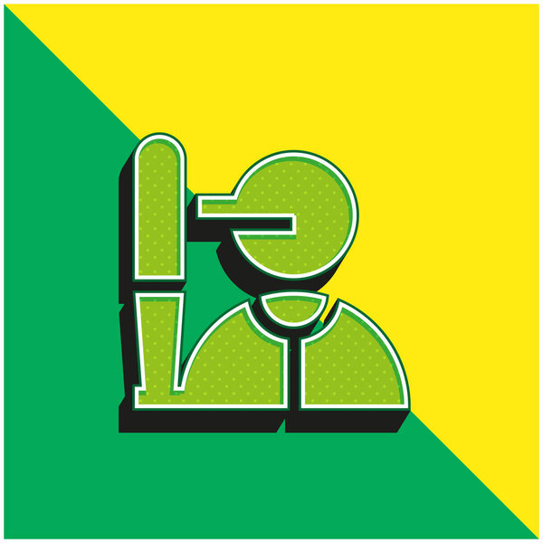 Зеленый и желтый современный трехмерный векторный логотип