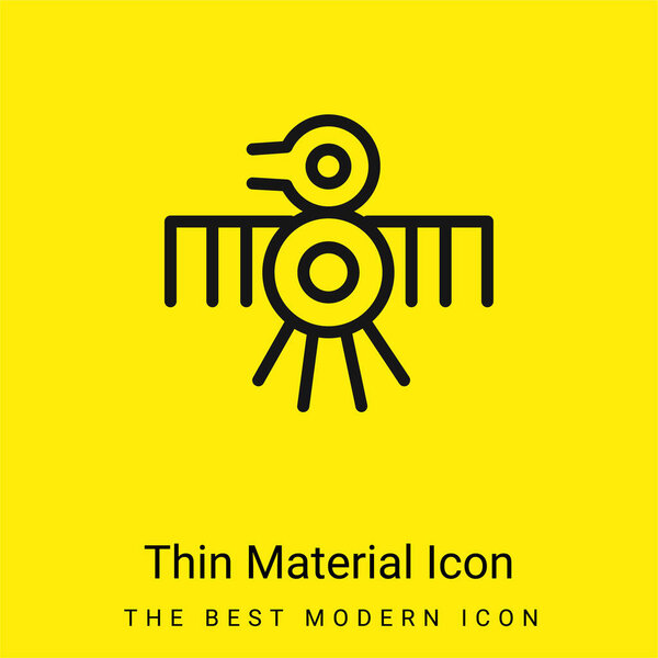 Bird Old Indian Design Of Thin Lines минимальный ярко-желтый значок материала