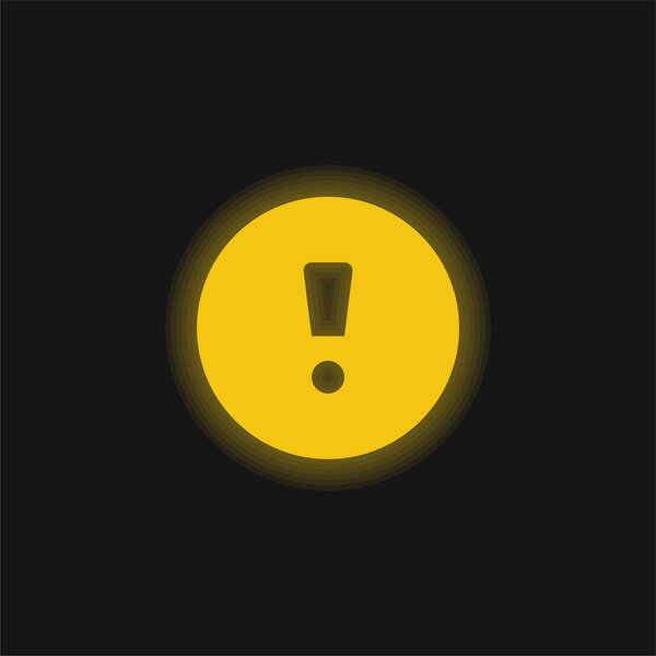 Знак желтого сияющего неона