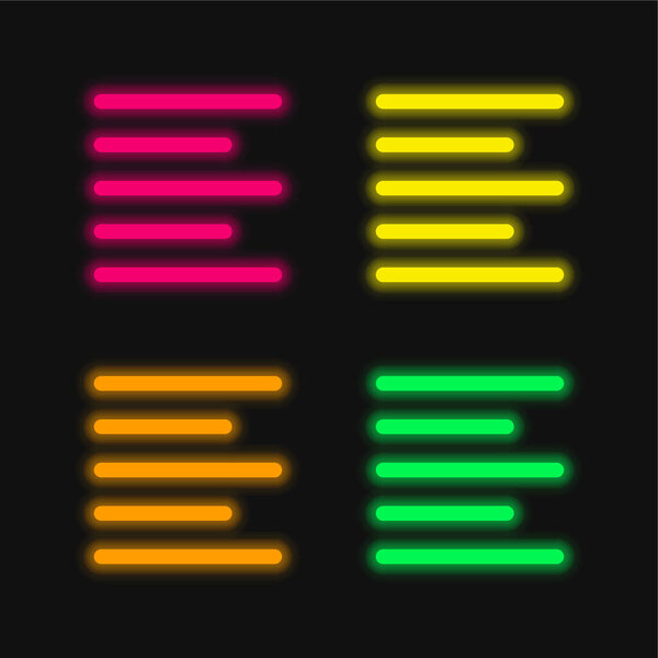 Выровнять левый четырехцветный светящийся неоновый вектор