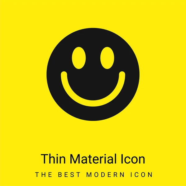 Big Smiley Face Minimal Bright Yellow Material Icon — Stock Vector