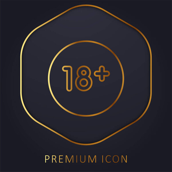 Age Limit golden line premium logo or icon