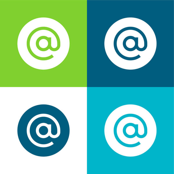 Arroba Flat четыре цвета минимальный набор значков