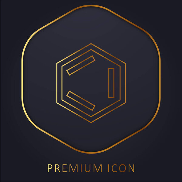 Benzene golden line premium logo or icon