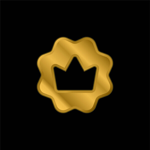 Badge Gold Plated Metalic Icon Logo Vector — Stock Vector