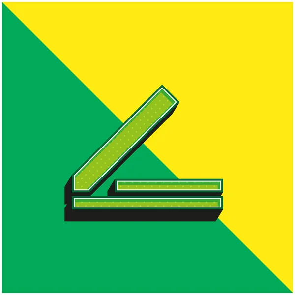 ブログ 緑と黄色のモダンな3Dベクトルアイコンのロゴ — ストックベクタ