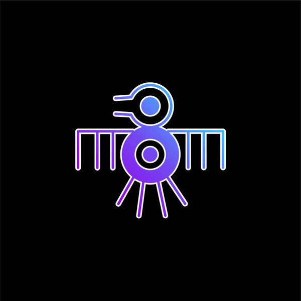 Старый индийский дизайн тонких линий голубой градиентный вектор