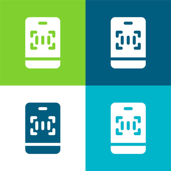 Плоский четырехцветный минимальный набор значков