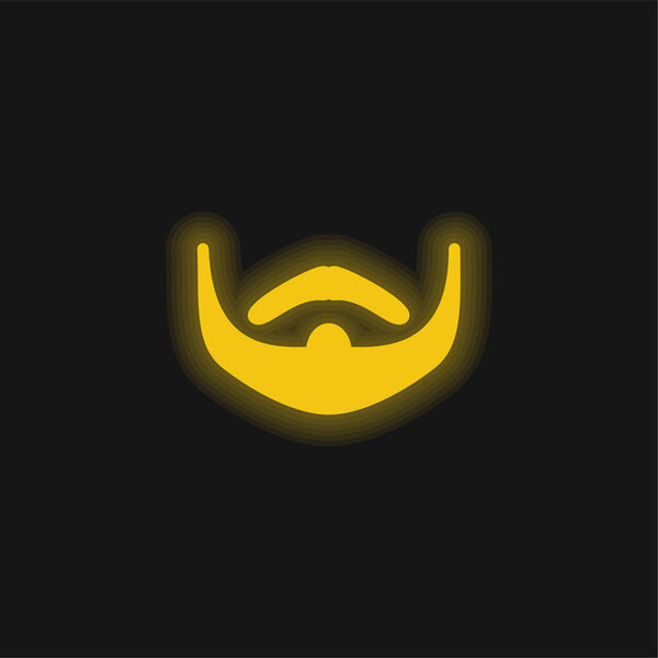 Желтая сияющая неоновая икона