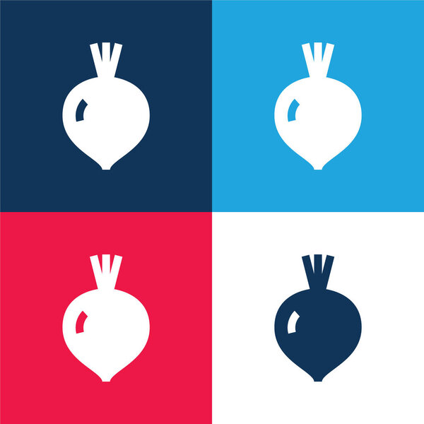 Beet blue and red four color minimal icon set