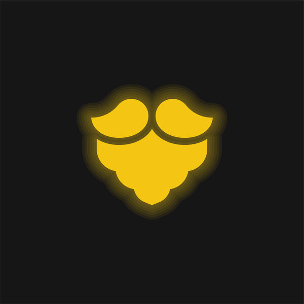 Желтая сияющая неоновая икона