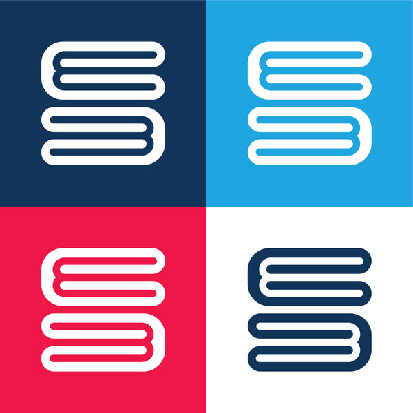 Blanket blue and red four color minimal icon set