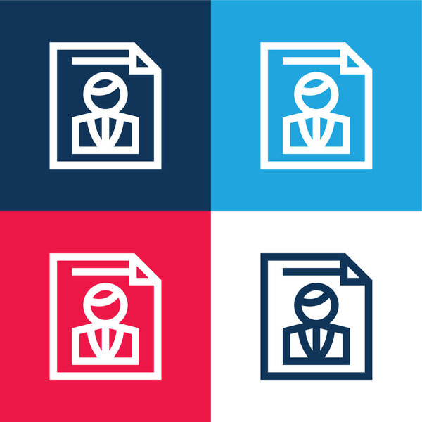 Ballot blue and red four color minimal icon set