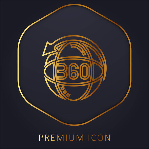 360 golden line premium logo or icon