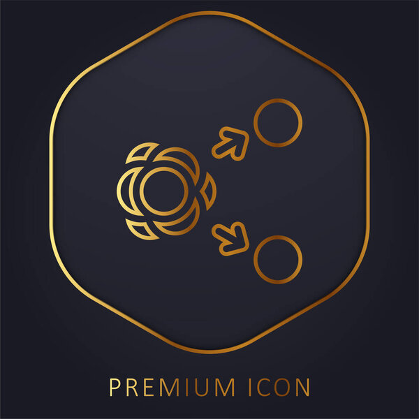 Atom golden line premium logo or icon