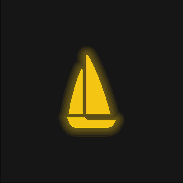 Желтый сияющий неоновый значок