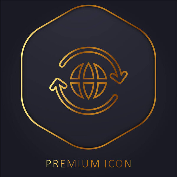Around The World golden line premium logo or icon