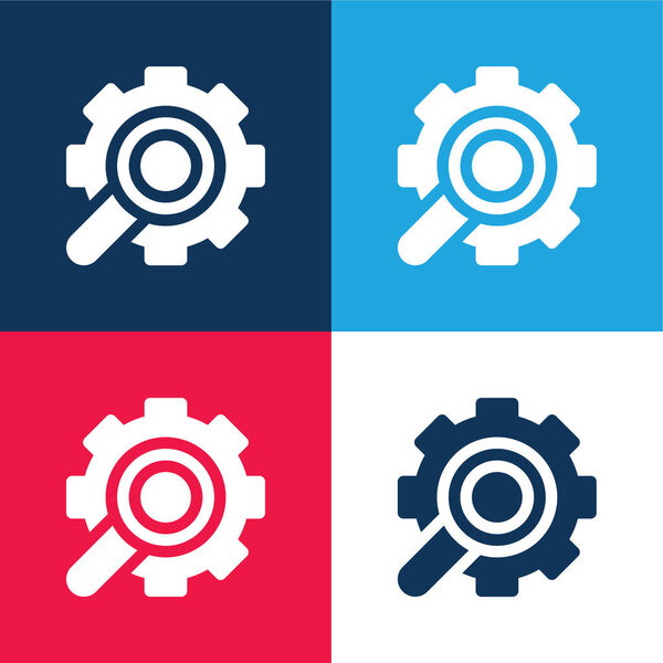 Analysis blue and red four color minimal icon set