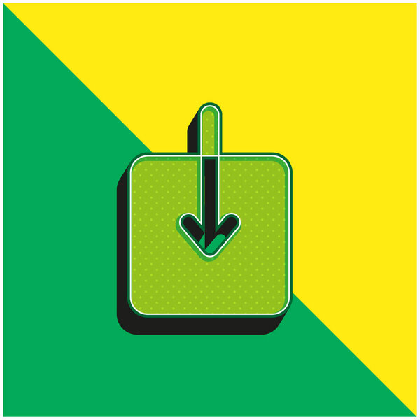 Стрелка для зеленого и желтого современного трехмерного векторного логотипа