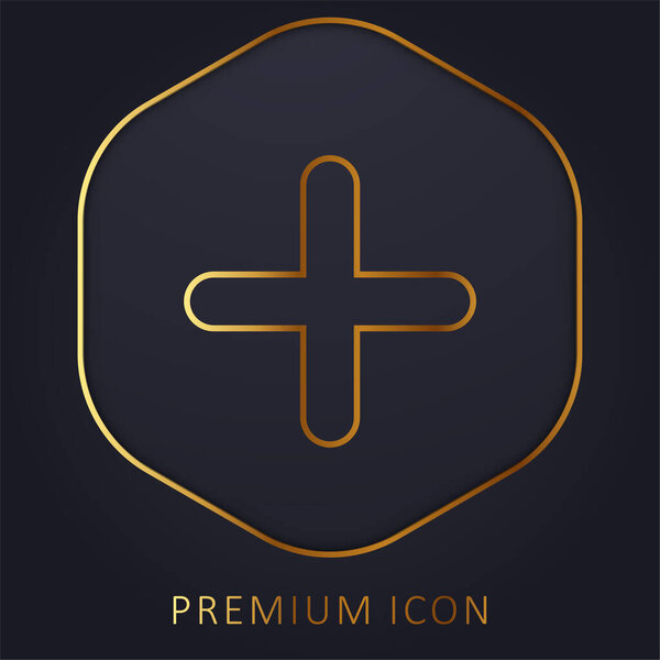 Addition Thick Symbol golden line premium logo or icon