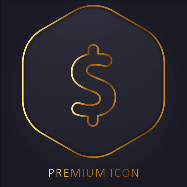 Big Dollar Sign golden line premium logo or icon