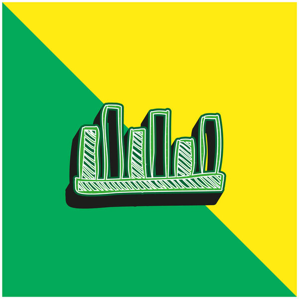 Bars Graphic Of Comparison Green and yellow modern 3d vector icon logo