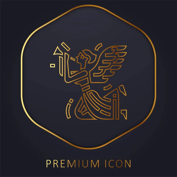 Engel Gouden Lijn Premium Logo Pictogram — Stockvector