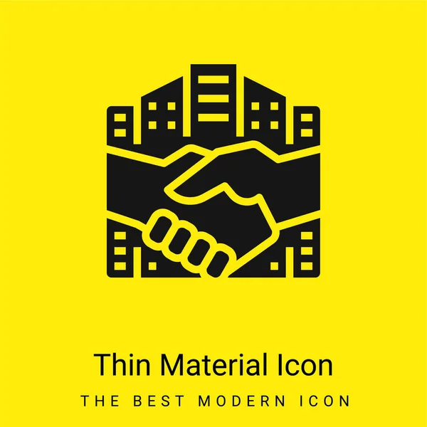 Overeenstemming Minimaal Helder Geel Materiaal Icoon — Stockvector