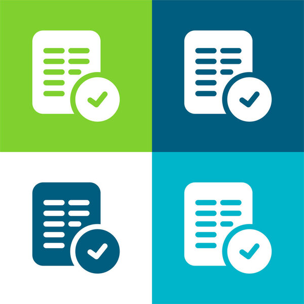Принять плоские четыре цвета минимальный набор значков