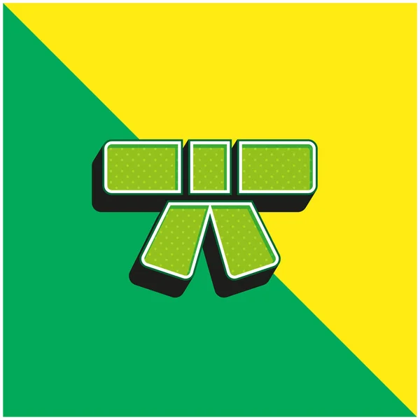 Cinturón Verde Amarillo Moderno Vector Icono Del Logotipo — Vector de stock