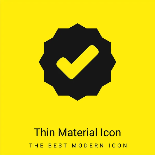 Señal Aprobada Mínimo Icono Material Amarillo Brillante — Vector de stock