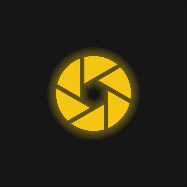 Aperture yellow glowing neon icon