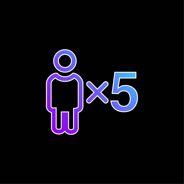 5 персон, синий вектор