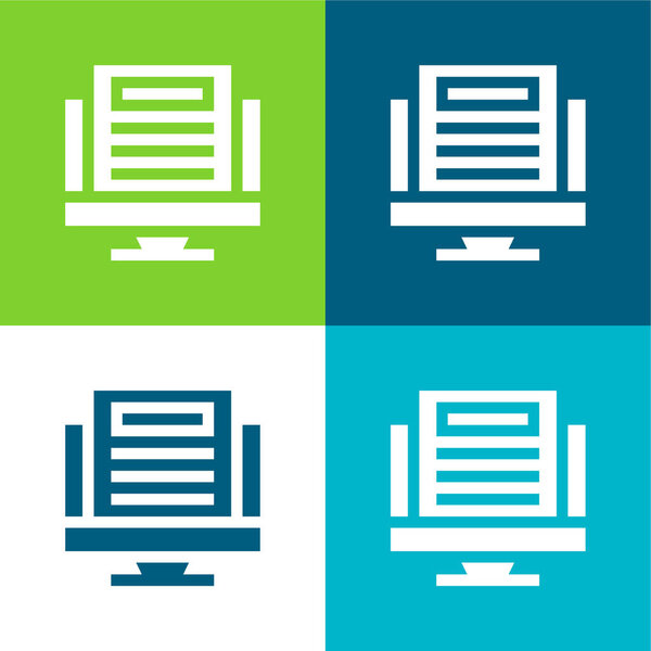 Статья плоские четыре цвета минимальный набор значков