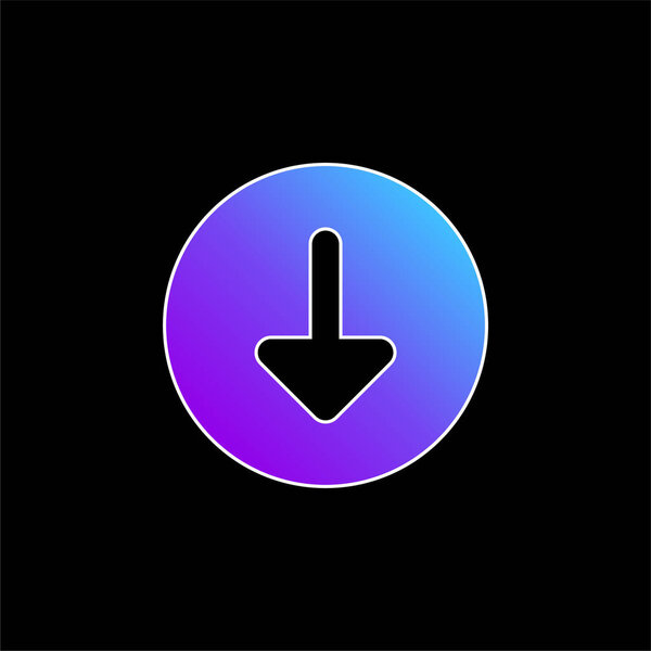 Значок стрелки вниз по голубому градиенту