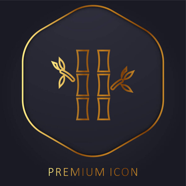 Bamboo golden line premium logo or icon